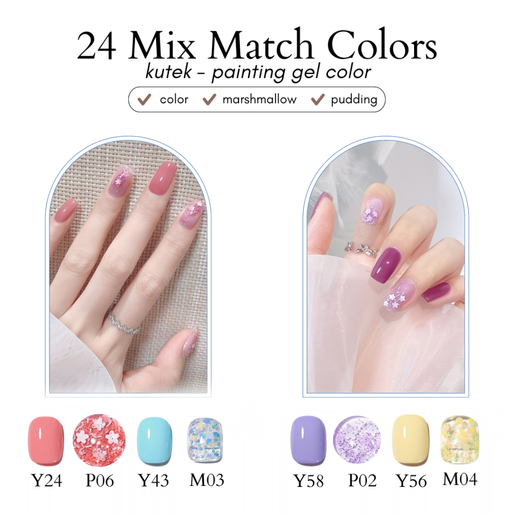 MSY KUTEK GEL SUMMER COLOUR DOUGHNUT/NAIL GEL POLISH LED UV/KUTEK GEL MIX COLORS/GEL PAINTING MARSHMALLOW