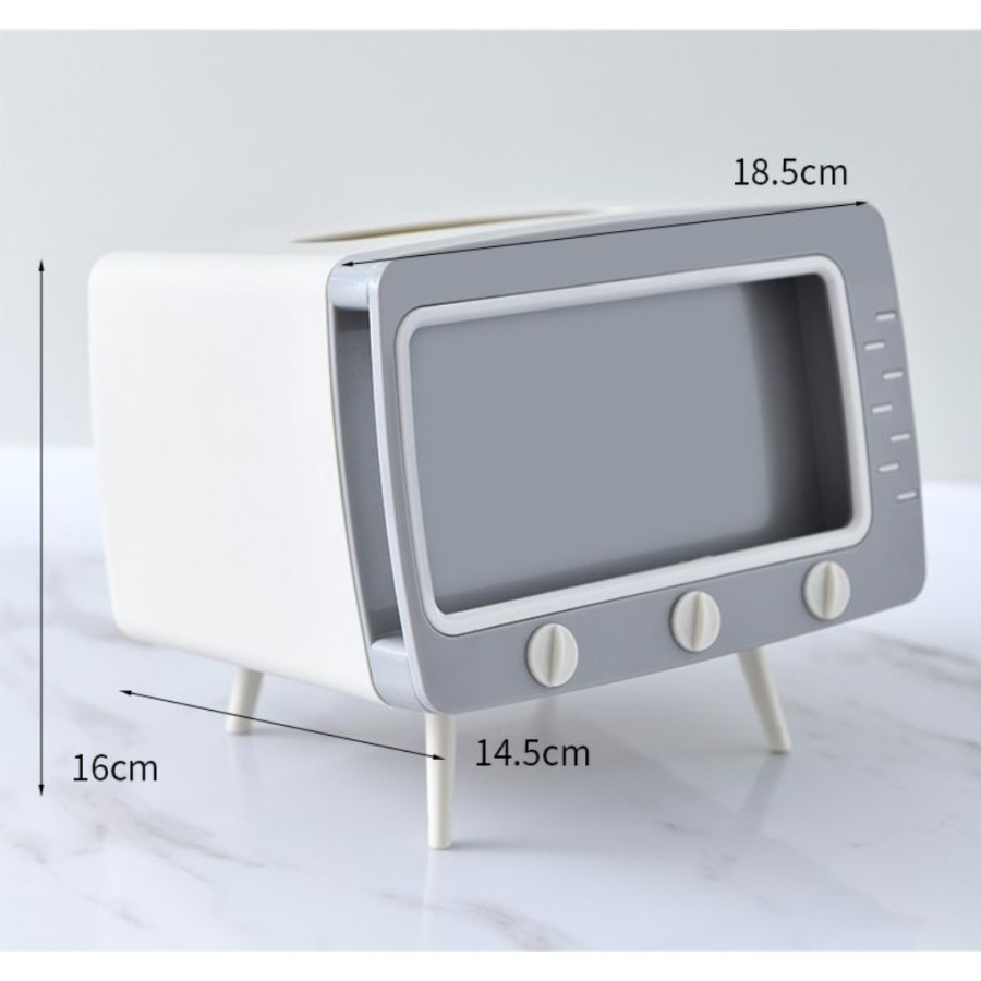 Kotak Tissue Box Organizer Bentuk TV Handphone Holder Tempat Tisu C105