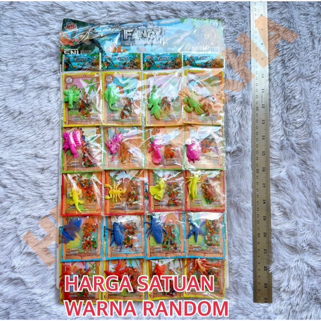 MAINAN HEWAN + MUTIARA RENDAM + KARTU CARD GAME RENDAMAN JADI BESAR BULAT KECIL