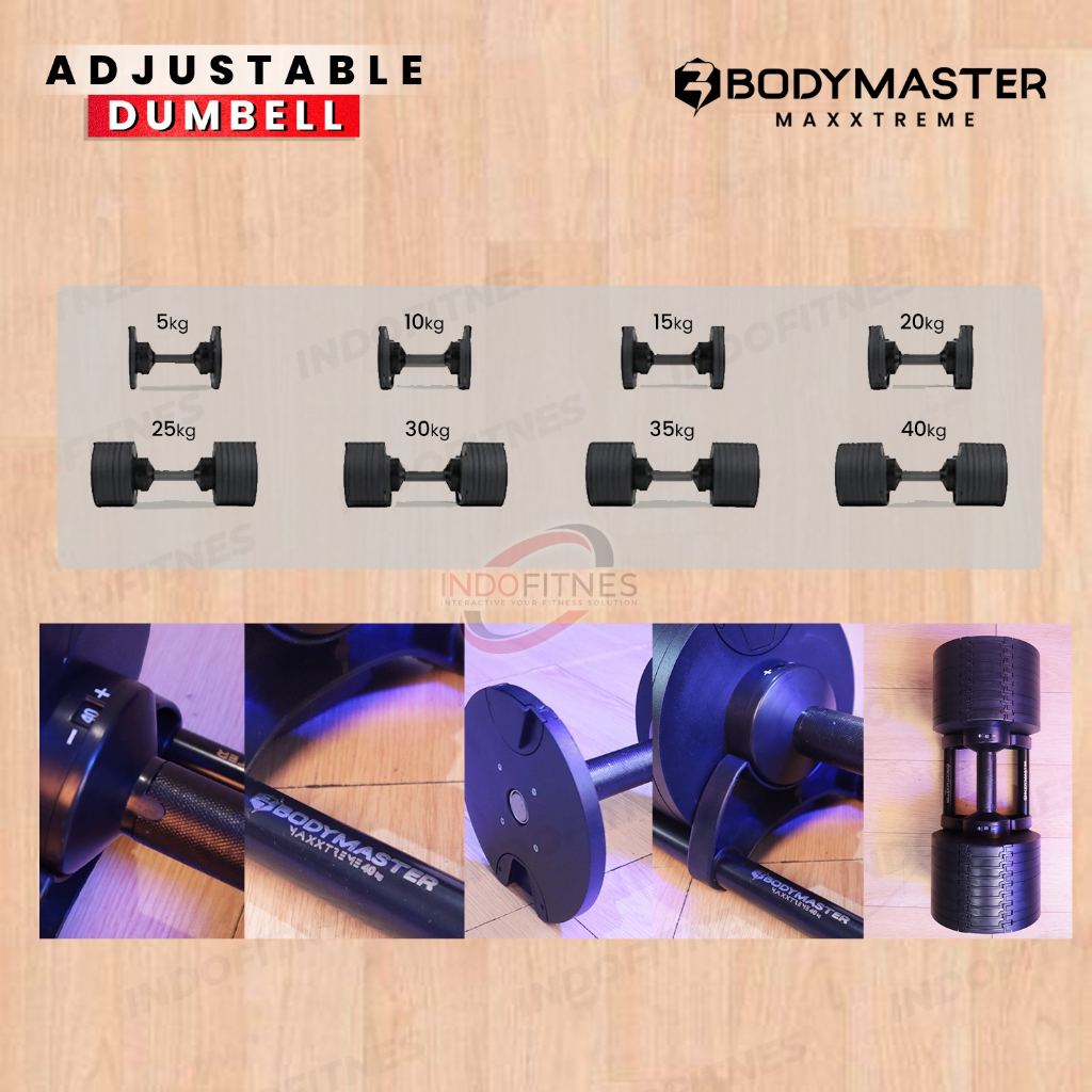 MAXXTREME 40KG BM-A040 Premium Bodymaster Adjustable Dumbell - Barbel Dumbel Gym Import Fitness