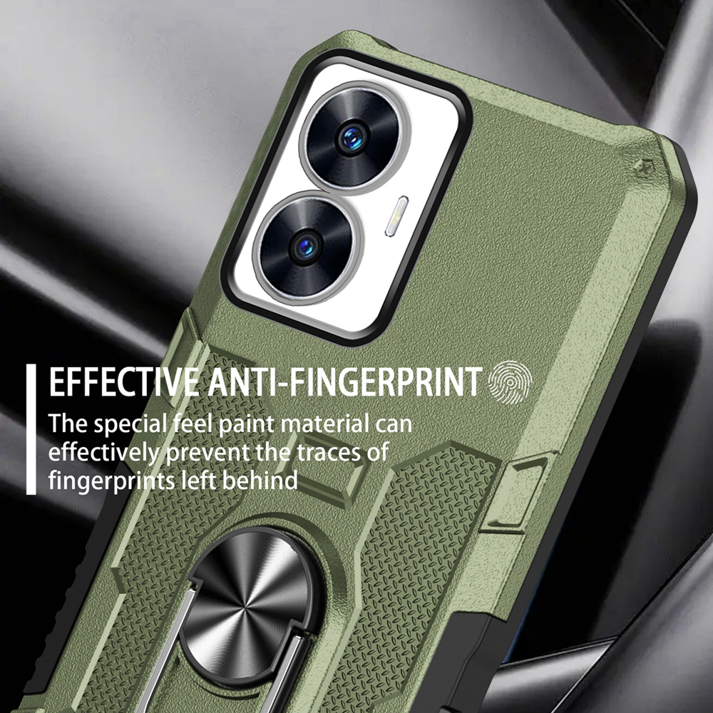 Case Armor REALME C55 Iring Cincin Magnetic Kesing Hp Protect kamera Premium Hard Case Standing Robot Pelindung Kamera