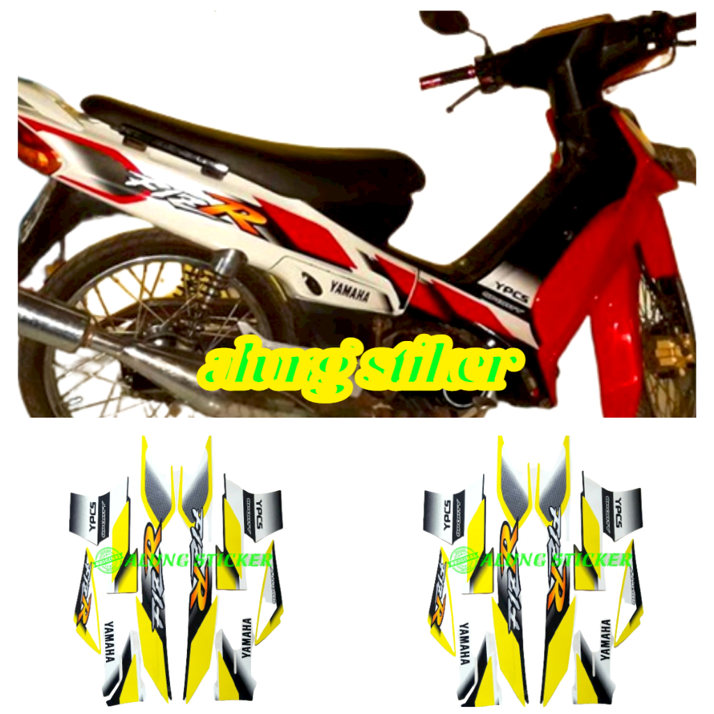 STIKER STRIPING BODY MOTOR F1ZR 2000 PUTIH KUNING FULL SET