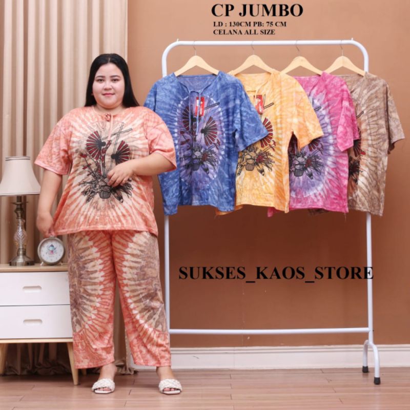 TERBARU // SETELAN CP JUMBO WANITA BAHAN KAOS MOTIF ABSTRAK // BABYDOLL // SETELAN BAHAN KAOS // SET