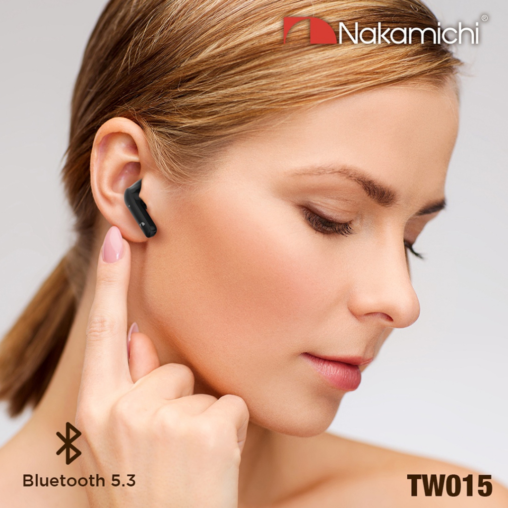 TWS Nakamichi TW015 True Wireless Bluetooth Earphone BT5.3 With HD Mic Suport Call Earbuds Gaming Low Latency Type C For Android IOS Tab Laptop PC