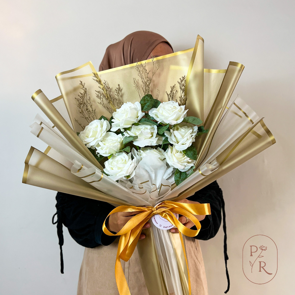 PAPERUS.ID [JRA02] Buket Bunga Artificial / Kado Wisuda Pasangan Perpisahan Romantis Lucu