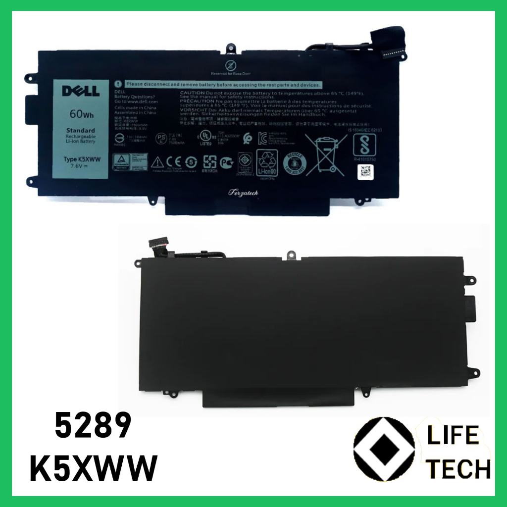 ORI Baterai Laptop Latitude 5285 5289 7389 7390 Series K5XWW 60Wh ORIGINAL