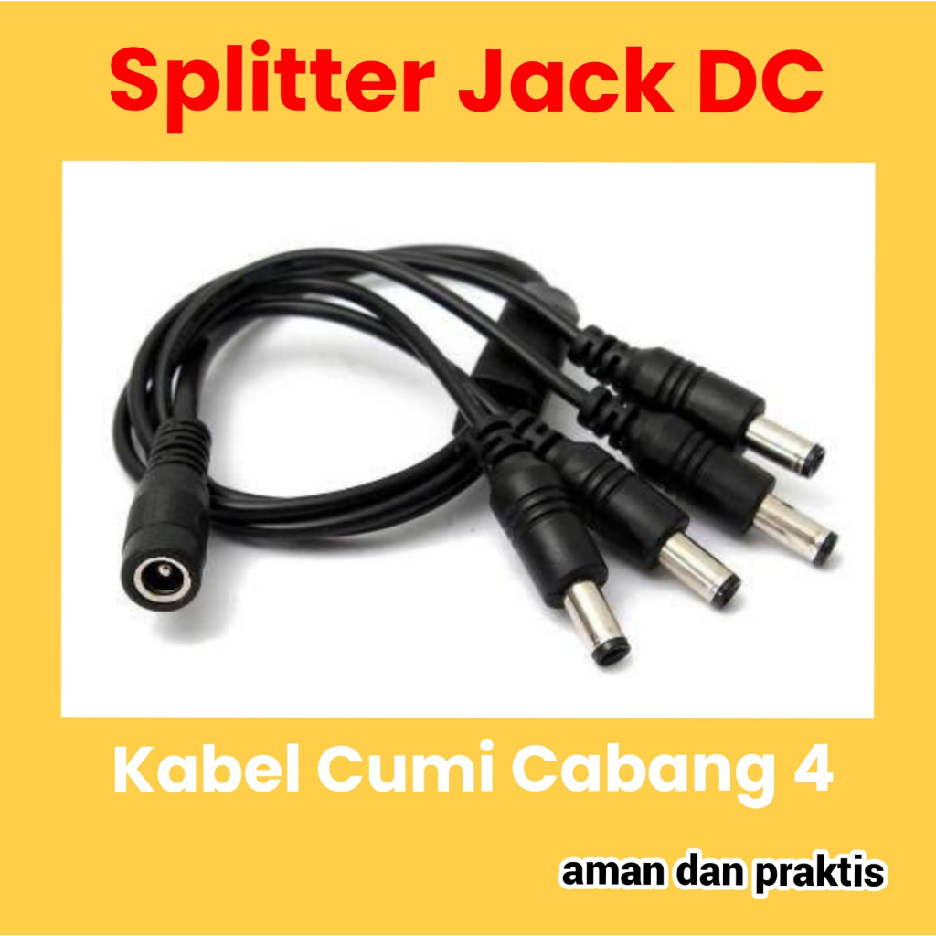 Kabel cumi cabang 4 / kabel dc male connector splitter 1-4