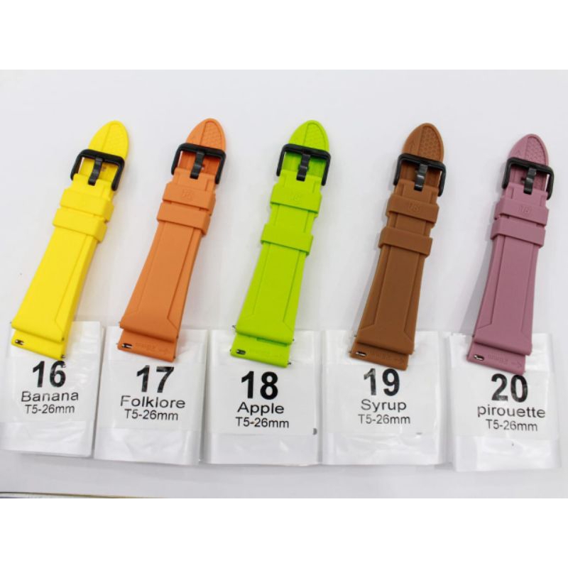 Tali Karet Silikon T5 Original Ukuran 26 mm Quik Release, Strap Rubber Silikon T5 Asli Quik Release