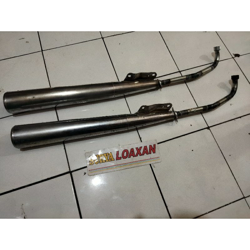 KNALPOT STANDAR HONDA SUPRA X LAMA BEKAS COPOTAN BARU MERK WIN KUALITAS SEPERTI ORIGINAL