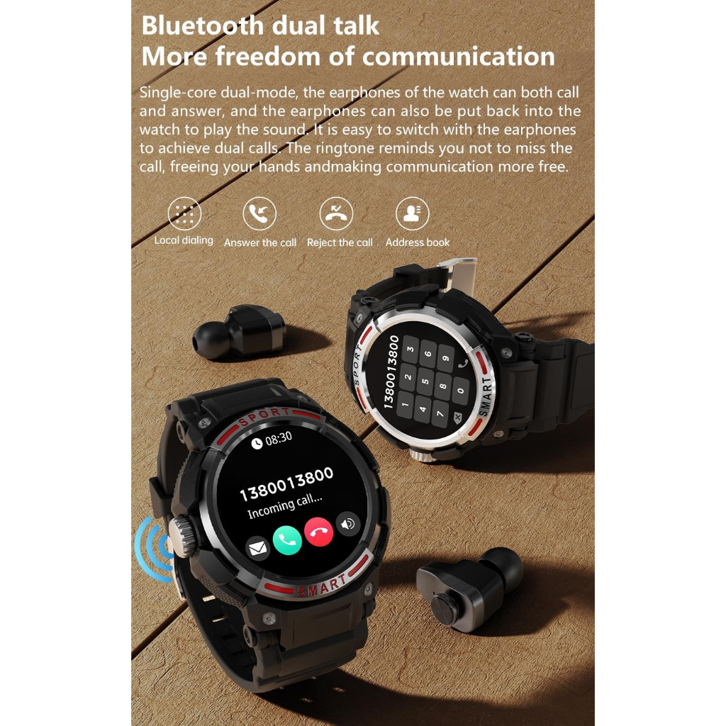 GT100 Smartwatch TWS Bluetooth 1.43 Inch AMOLED Display Sport Watch