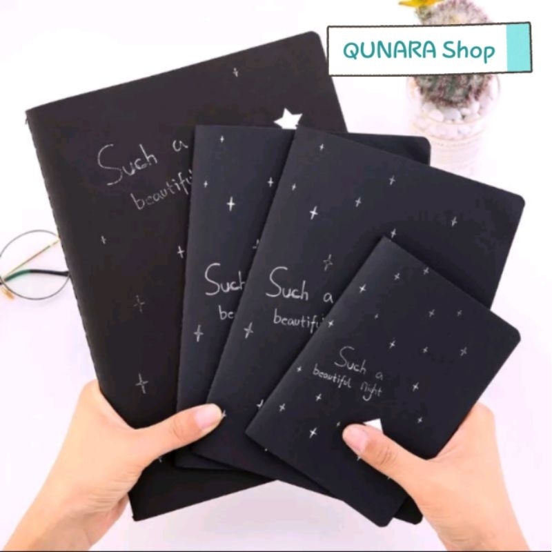 

Buku Tulis Kertas Hitam A6 A5 B5 Black Paper Plain Notebook - E0003