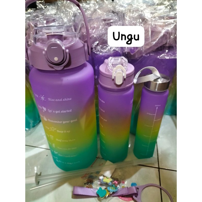 Botol Minum 3in1 Beli 1 Gratis  2 / Botol minum Beranak Gradiasi Berwarna/ Botol Minum viral 3in1 beli 1 Dapat 3