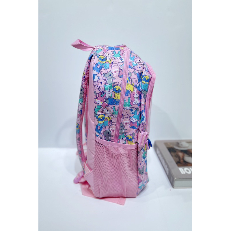 Tas Ransel Smiggle Pugs &amp; Hugs Classic Pink Attach Backpack SGL - 1000358-2#