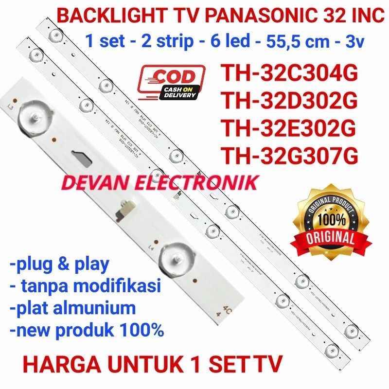 Lampu led Backlight tv panasonic 32inch 6kancing 3volt 6led 3v TH-32C304-G TH-32D302-G TH-32E302-G