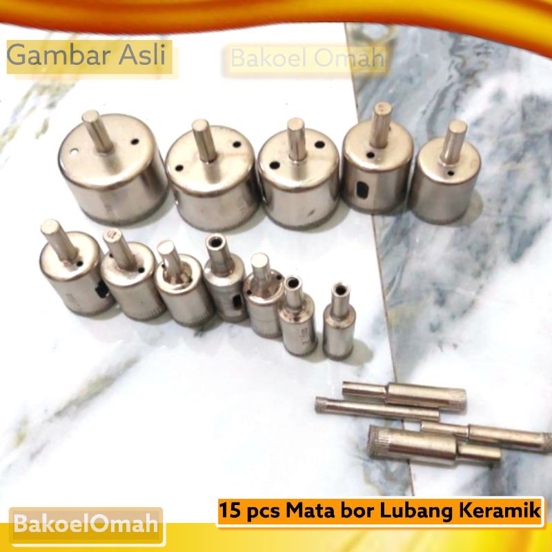 Mata bor Keramik dan granit Mata bor Lubang Keramik Kaca Granit Set 15pcs Diamond Drill