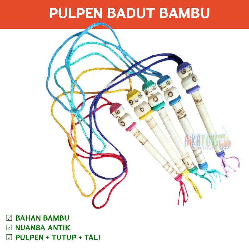 

Pulpen Bambu Badut Ballpoint Pena Antik Tradisional Jadul Klasik Kerajinan Nusantara Tinta Hitam