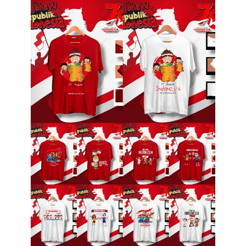 KAOS JUMBO MERDEKA AGUSTUS AN TERBARU MERAH PUTIH INDONESIA
