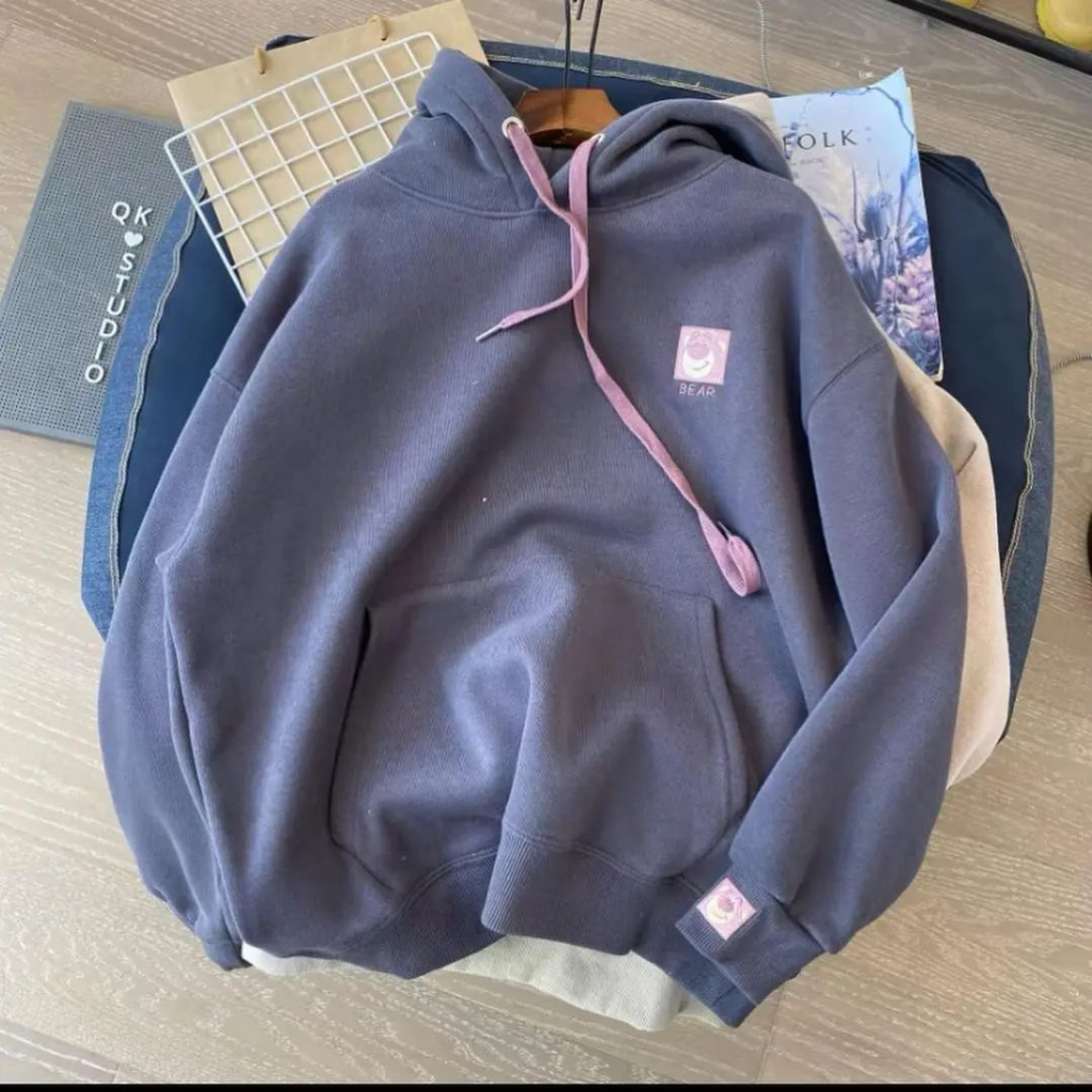 Swater wanita SWEATER BEAR JPN BORDIER BAHAN FLACEE LD 100 CM PB 65 CM Sweater wanita korean style Hoodie wanita oversize Baju wanita Sweater wanita terbaru 2023