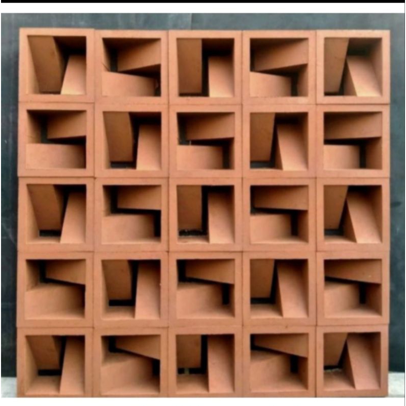 Roster minimalis motif Z merah bata