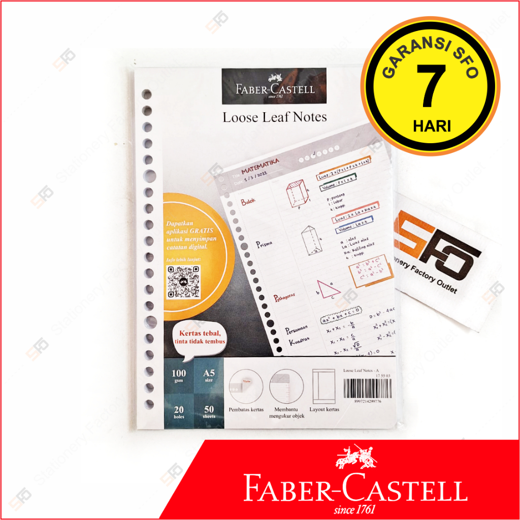 

Loose Leaf Digital A5 Faber Castell isi 50 - 100 gram Garis Khusus - A