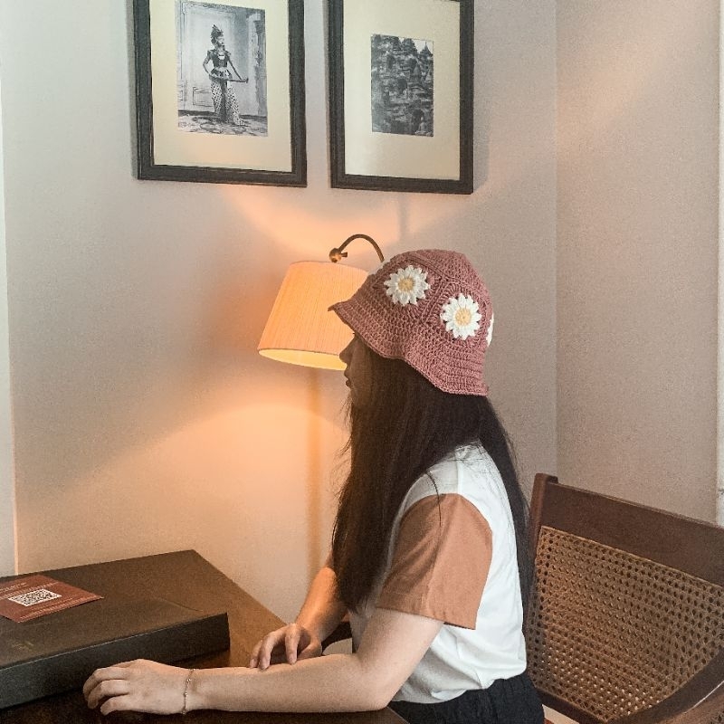 Daisy Bucket Hat (Bucket Hat Rajut handmade)