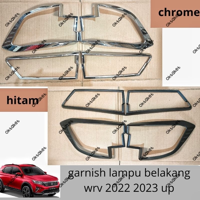 garnish lampu belakang Honda WRV 2022 2023 2024 Hitam Chrome