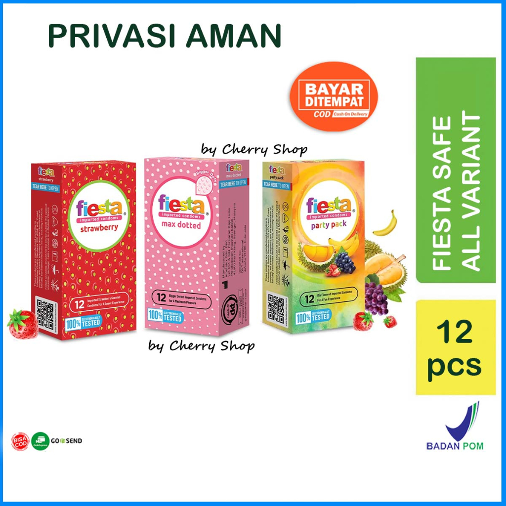 [PRIVASI AMAN | 12PCS] Kondom Fiesta Isi 12 Pcs (Max Dotted / Delay / Ultra Thin / Ultra Safe / Grap