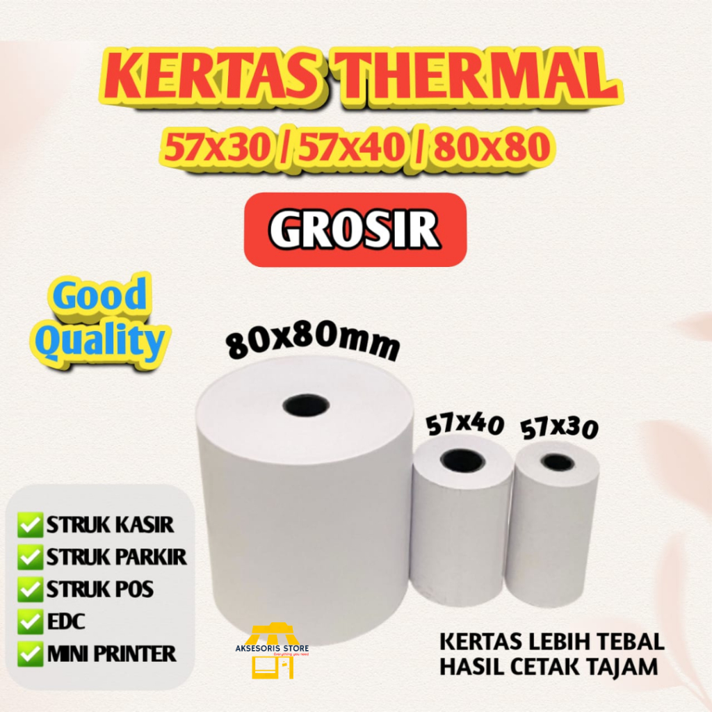 KERTAS THERMAL 80 X 80 STRUK KASIR