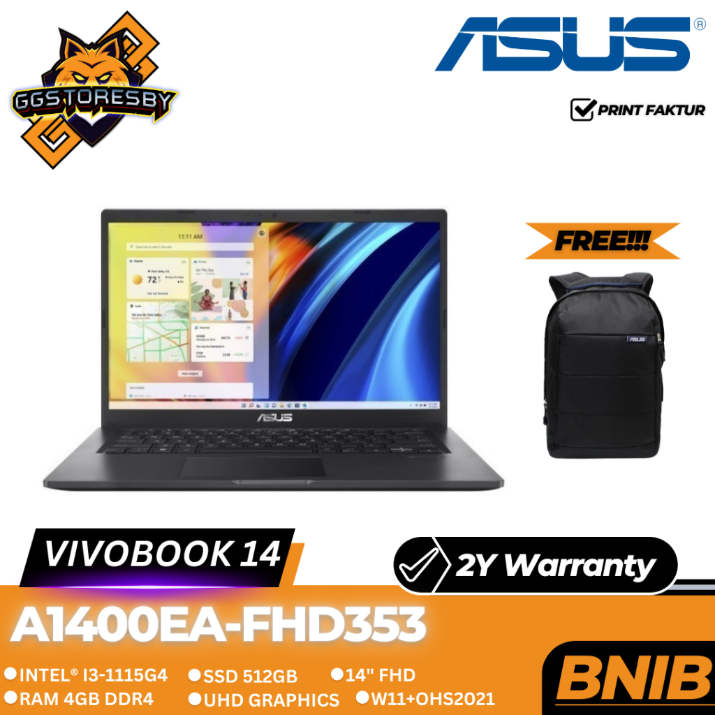 Laptop Asus Vivobook 14 A1400Ea-Fhd353 | I3-1115G4 4/512 Uhd W11+Ohs21