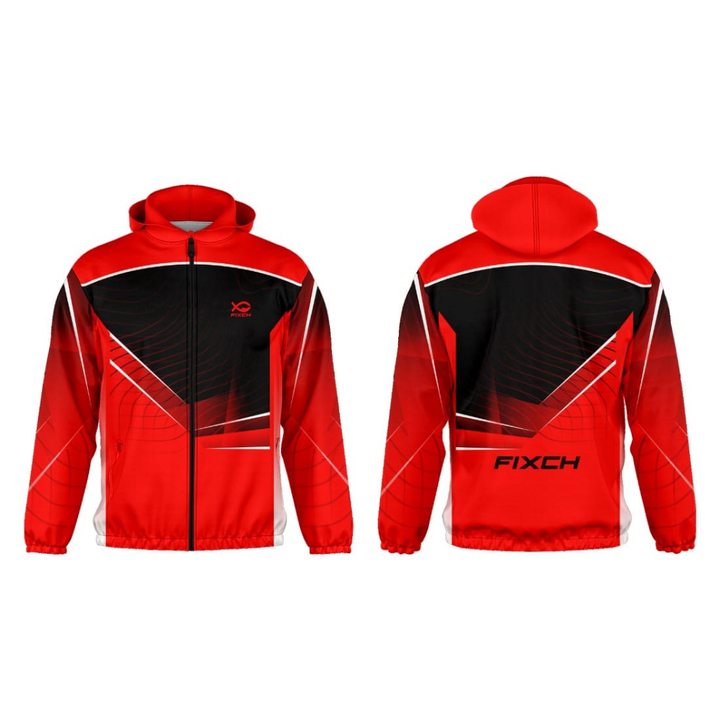 Jacket olahraga fixch fullprinting terbaru anti air / waterproof double puring bahan prisma AB46 SPORT