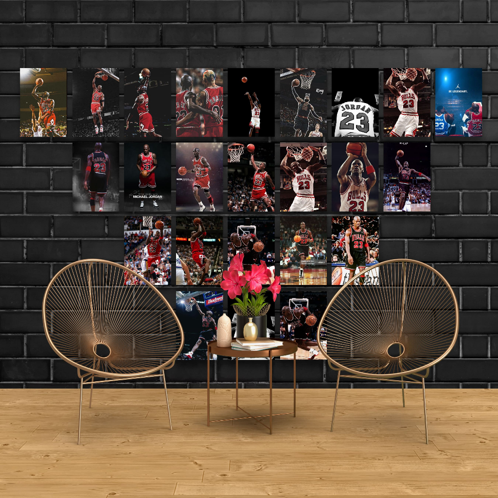 HIASAN DINDING HEXAGONAL NBA BASKET AESTHETIC / POSTER KAYU / WALL DECOR / DEKORASI RUMAH / HIASAN K