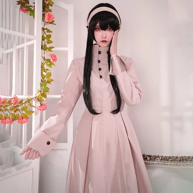 (PDS) KOSTUM COSPLAY YOR FORGER GAUN PINK SPY X FAMILY
