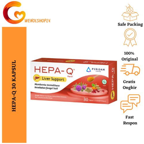 Hepa-Q 30'S Kapsul ( 1 Box ) Pyriam / Vitamin liver / Vitamin Hati / Kesehatan Hati