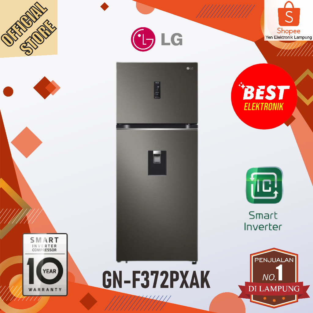 Kulkas LG GN F372PXAK Kulkas 2 Pintu 410L Smart Inverter ThinQ