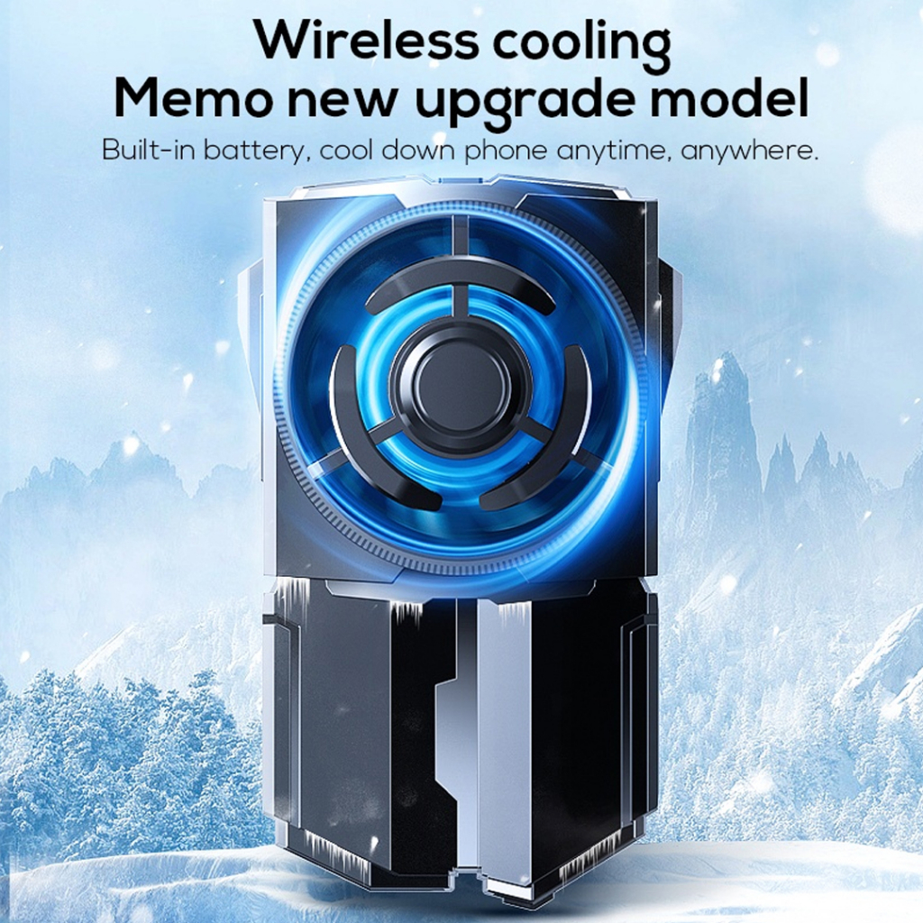 MEMO DLA5 Cooling Fan Wireless with 1200mAh Rechargeable Battery Fan Cooler DL-A5 LED Gaming Kipas Pendingin HP Silent Original For Android Iphone