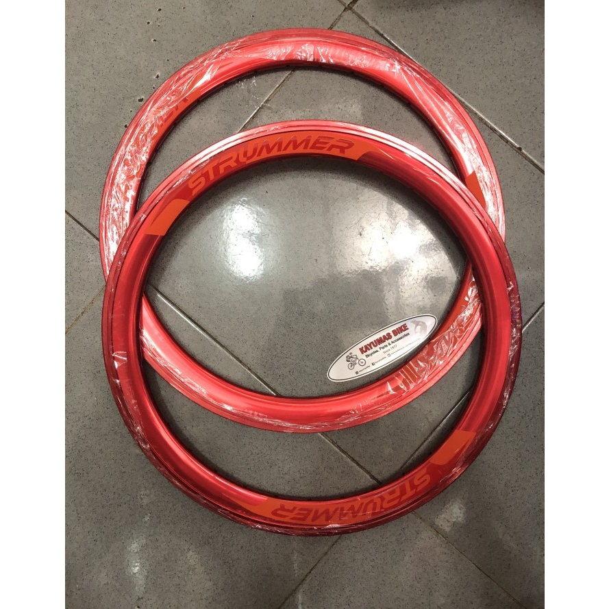 RIM VELG 20 451 STRUMMER 32 HOLE DISC BRAKE RED RIMS SEPASANG