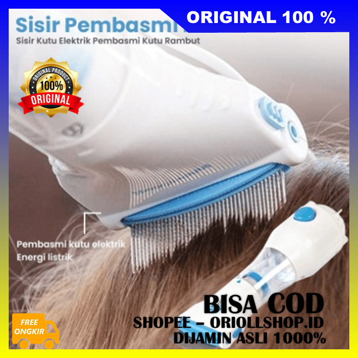 Sisir Pembasmi Kutu Elektrik Sisir Kutu Rambut Elektrik Sedot Kutu Vacuum Kutu Rambut 100% ASLI