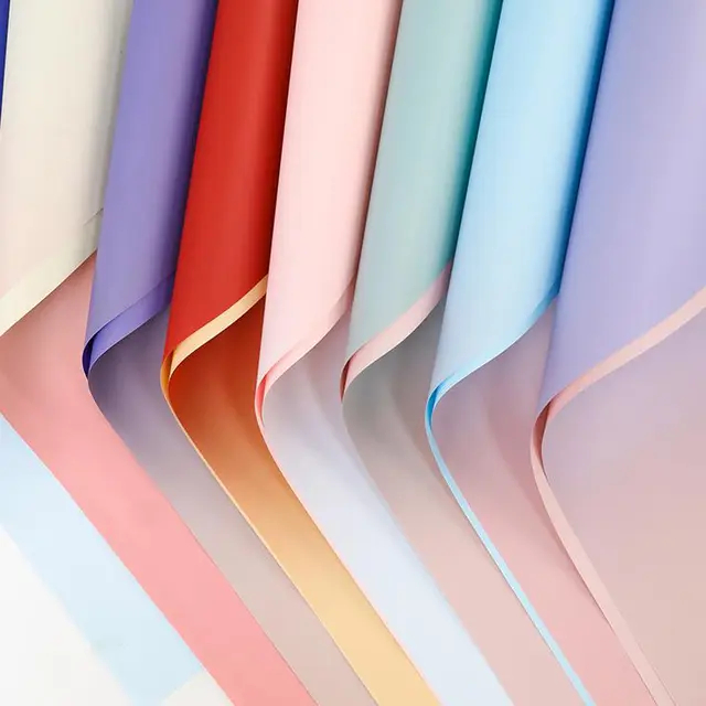 

(1 pcs) Flower Wrapping Cellophane Solid Gradasi Kertas buket