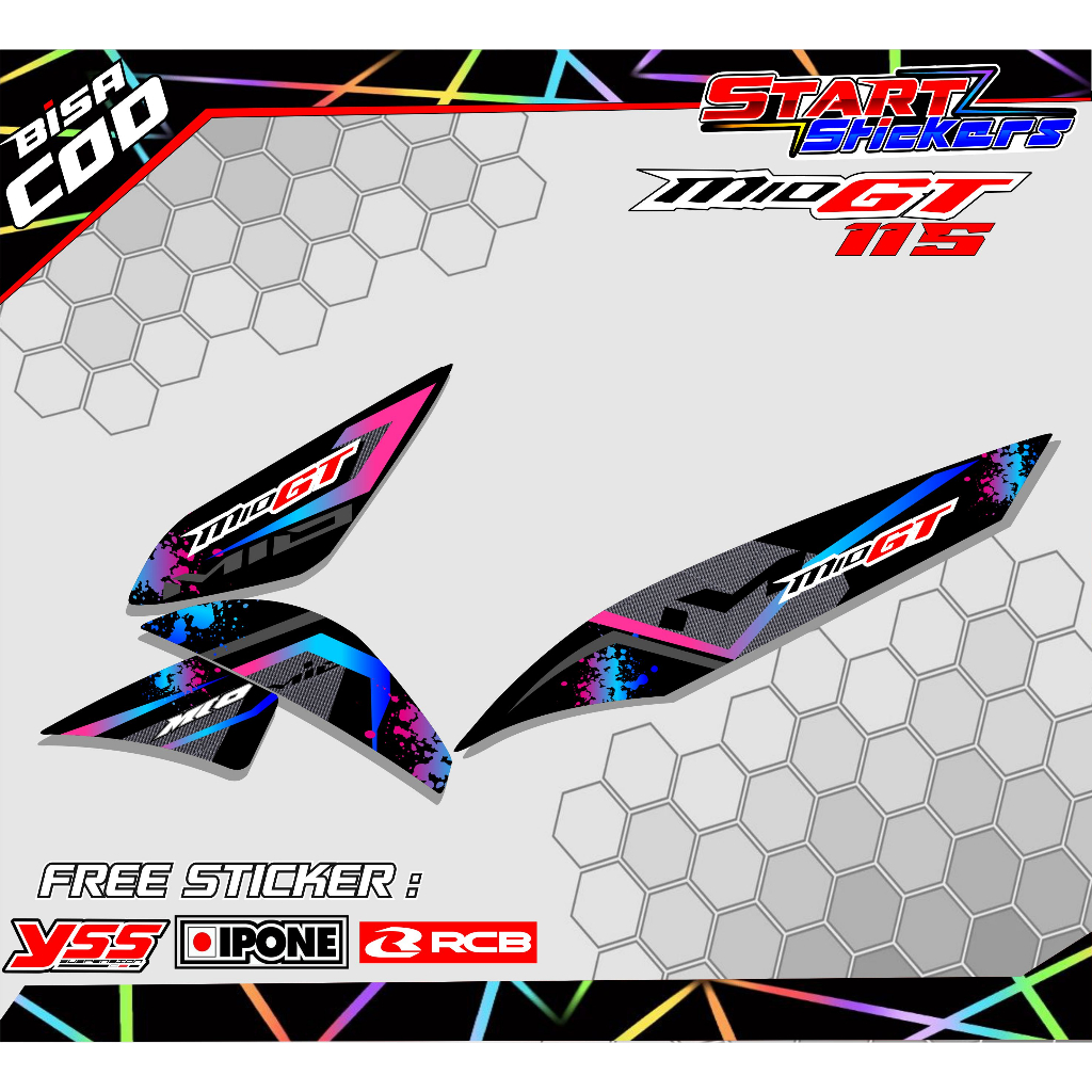 STIKER STRIPING MIO GT 115 / STIKER LIST  MOTOR YAMAHA MIO GT 115