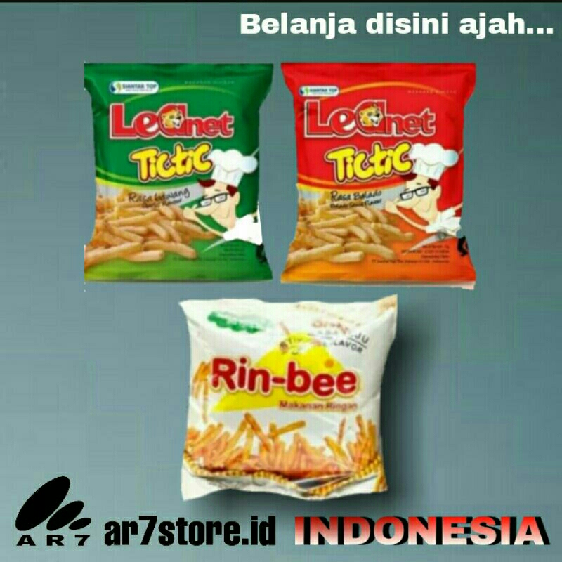 

RIN BEE/LEANET TIC-TIC stick keju/bawang/balado 1 pack isi 20 x 10gr