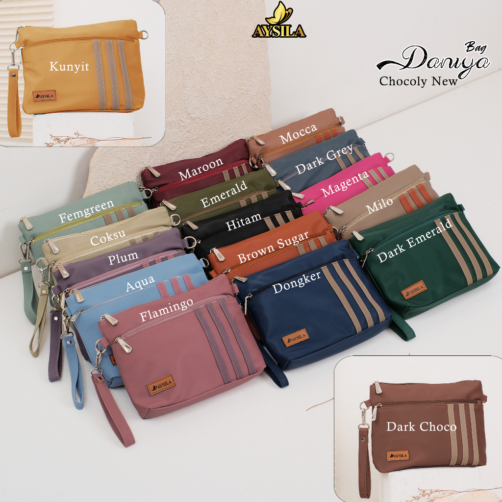 SLINGBAG WANITA TAS BAHU DANIYA BAG ORIGINAL BY AYSILA TAS SELEMPANGAN MOTIF POLOS IMPOR LOKAL BAHAN