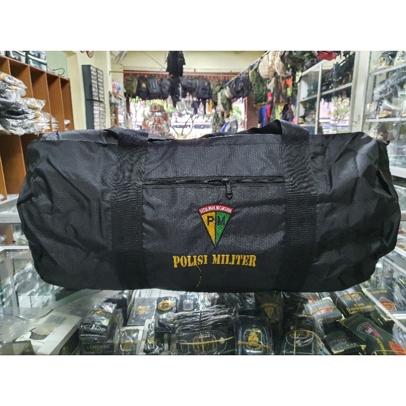 Tas Guling Brimob Hitam | Tas Duffel besar | Tas baju ukuran besar | Tas piknik besar | Tas Mudik