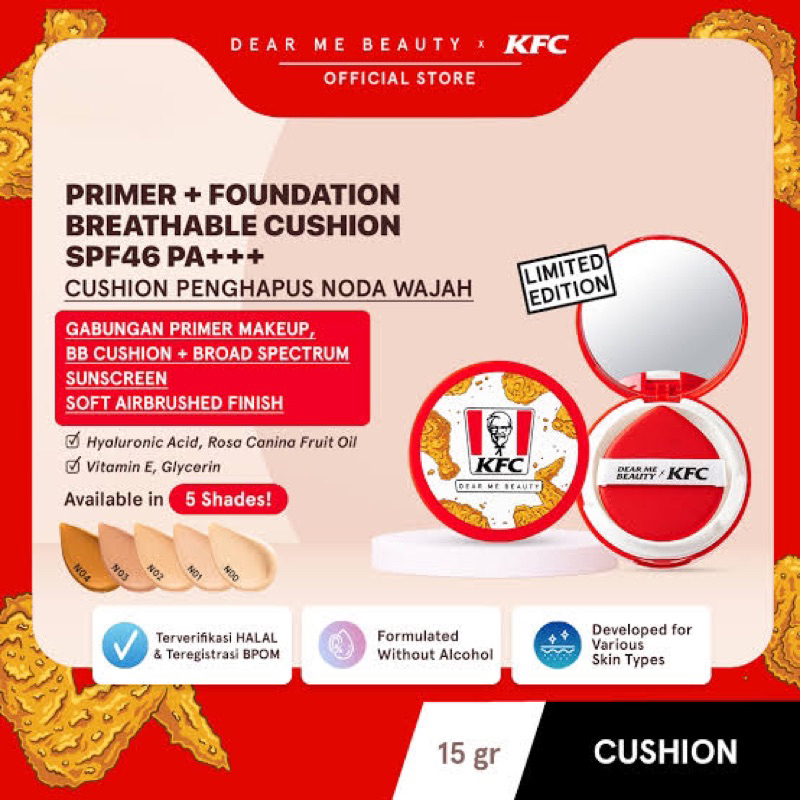 Dear Me Beauty X KFC Primer + Foundation Breathable Cushion