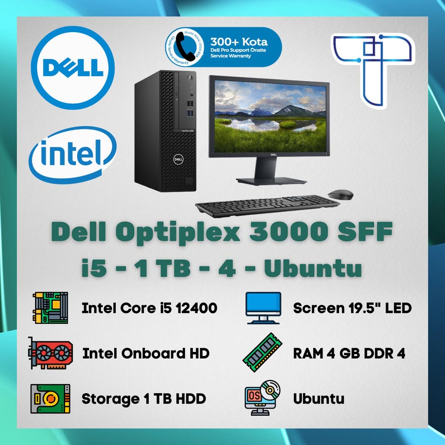 Dell Optiplex 3000 SFF Desktop PC - i5 - 1 TB - 4 GB - Ubuntu