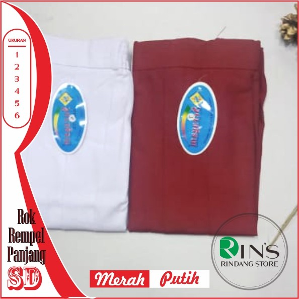 ROK Putih Merah SD Merk "SERAGAM" Rempel Panjang