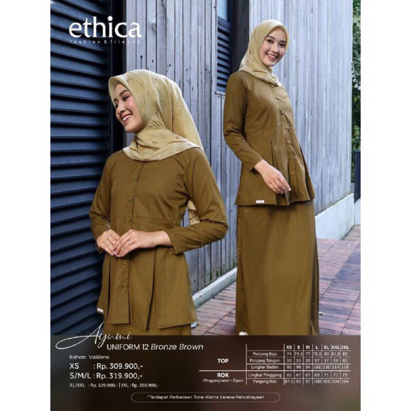 SETELAN PEMDA KHAKI AYUMI UNIFORM 12&13 BRONZE BROWN