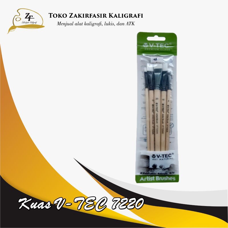 

V-TEC ARTIST BRUSH VT 7220/5 SET 5 / KUAS LUKIS SET 5/KUAS LUKIS SET VT- 7220 ARTIST BRUSH CAT AIR AKRILIK MINYAK V-TEC