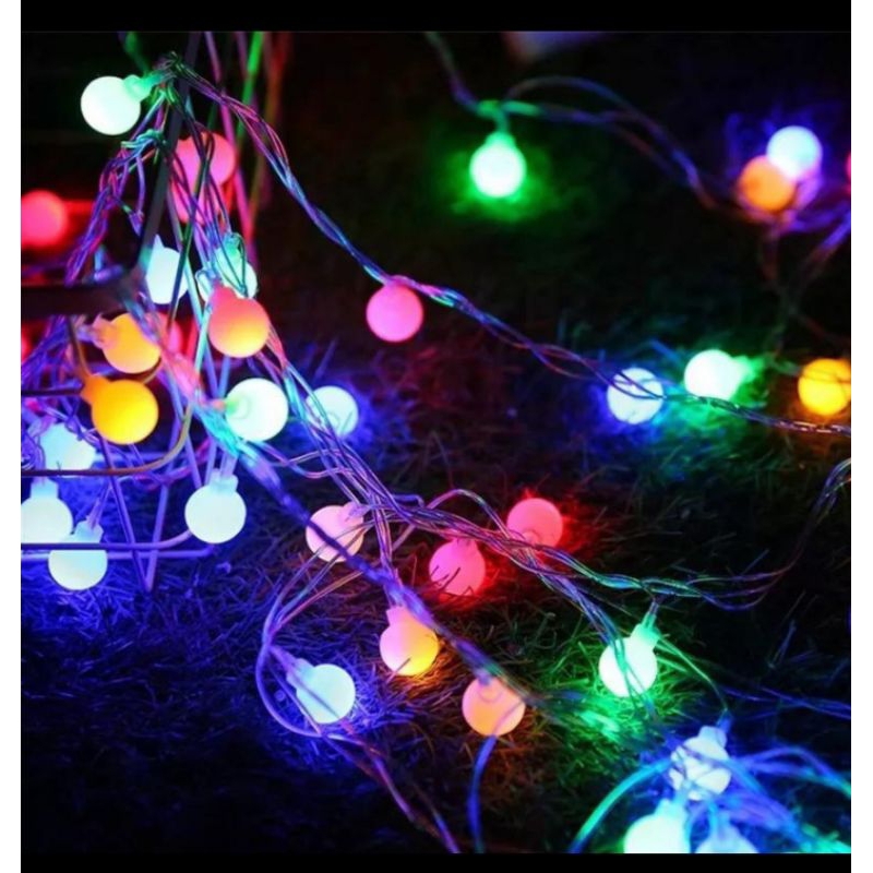 lampu LED Tumbler rainbow agustusan/lampu Natal anggur & bintang kelap kelip panjang 10m