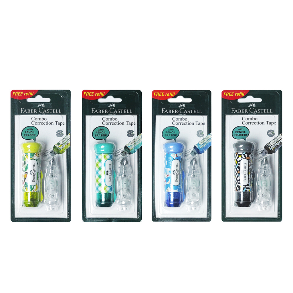 

RK Combo Correction Tape Faber Castell QDR / Gratis 1 Refill / Sudah Termasuk Penghapus