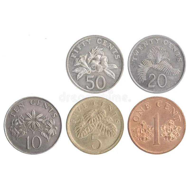 Singapore koin set singapura 1 sen sampai 50 sen singapura